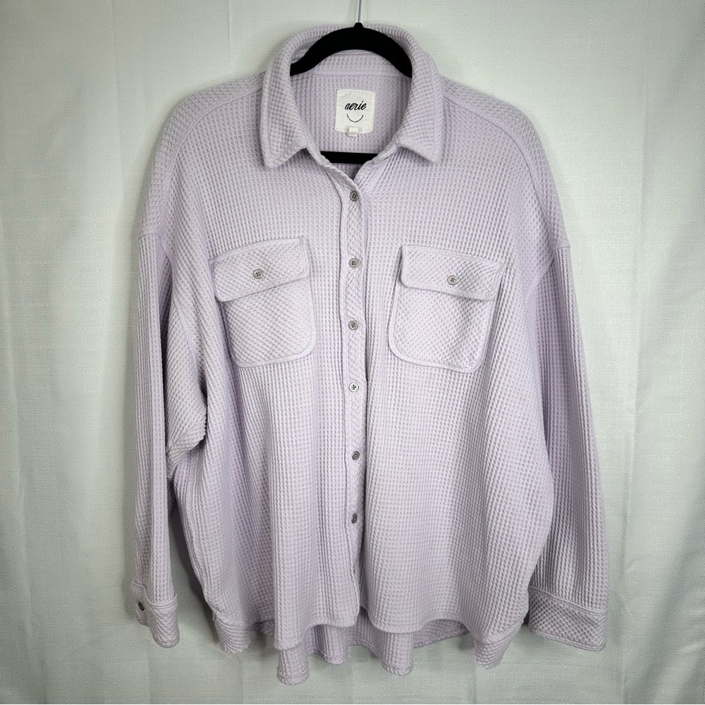 Aerie Lavender Waffle Knit Jacket